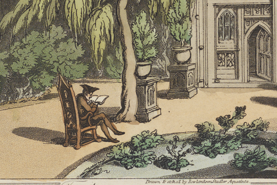 Temple at Strawberry Hill. Thomas Rowlandson. (Lewis Walpole Library)