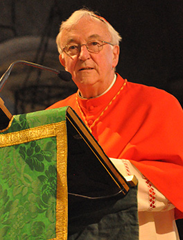 Cardinal Vincent Nichols addressing Westminster Cathedral