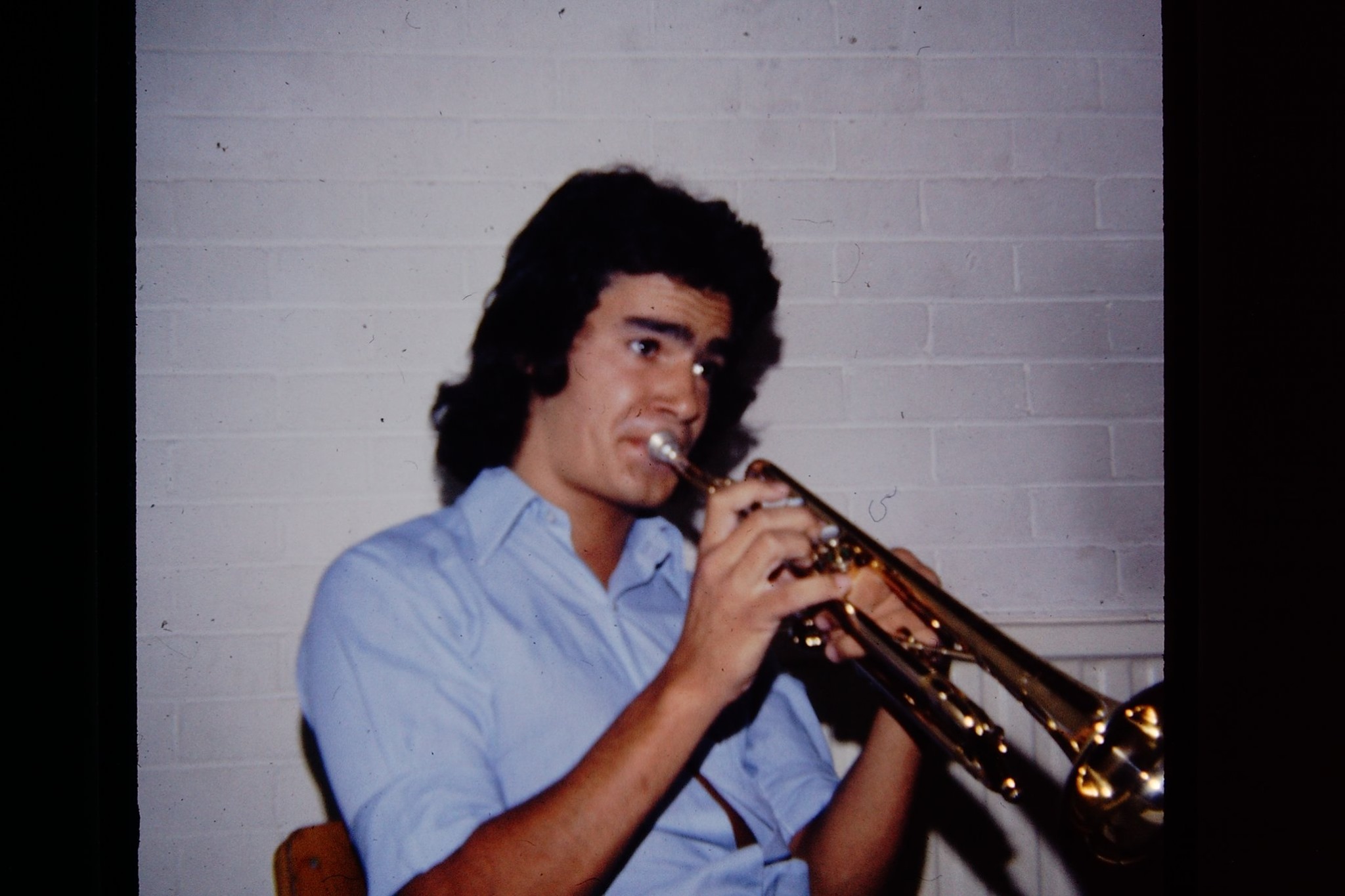 Student playing trumpet