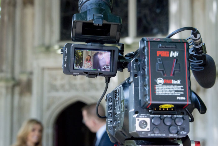 BBC's 'Songs of Praise' being filmed from outside the Chapel in the Woods