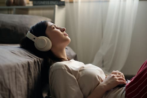Listening to a podcast