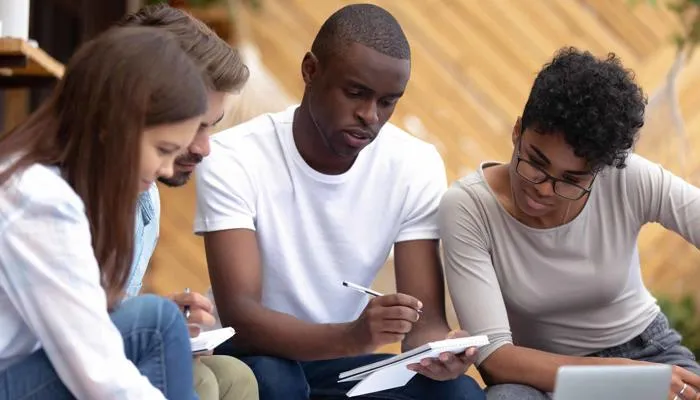 Group of students talking