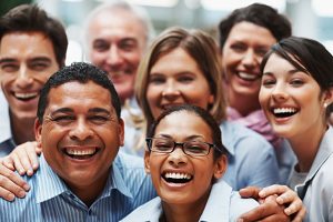 Group of people smiling