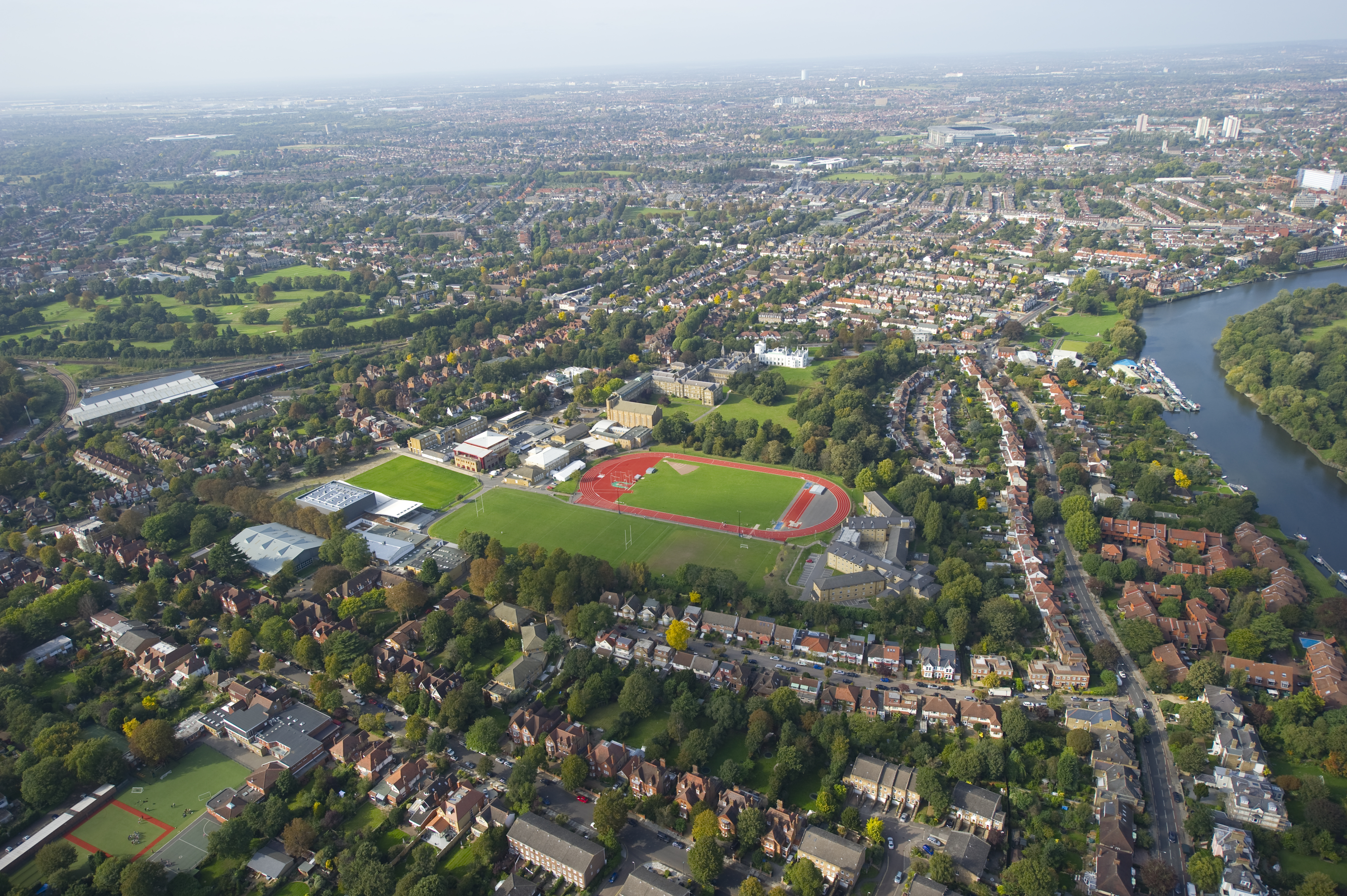 Ariel view of campus.