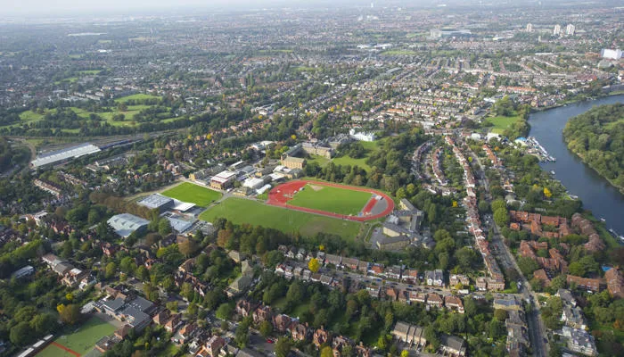 aerial view of SMU campus
