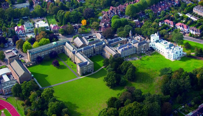 Ariel view of campus of St Mary's University London