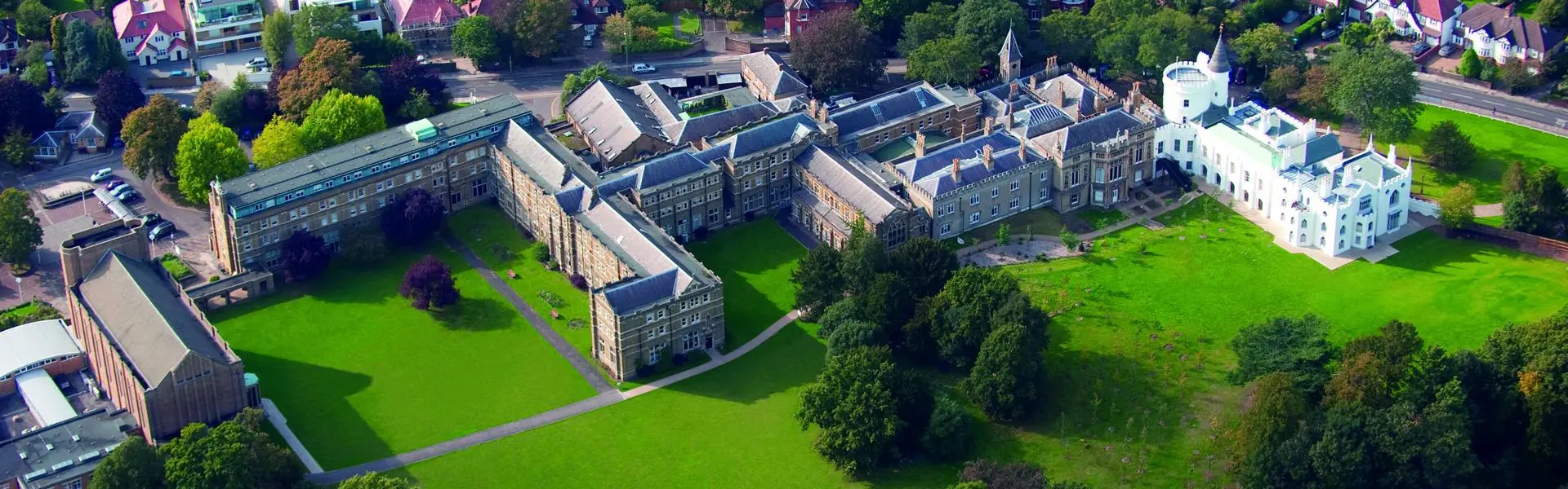 Ariel view of campus of St Mary's University London