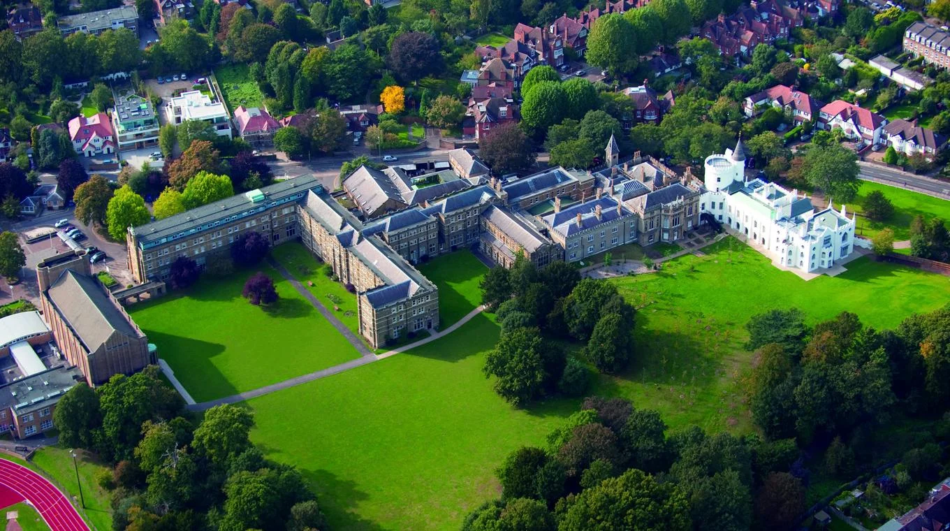 Ariel view of campus of St Mary's University London
