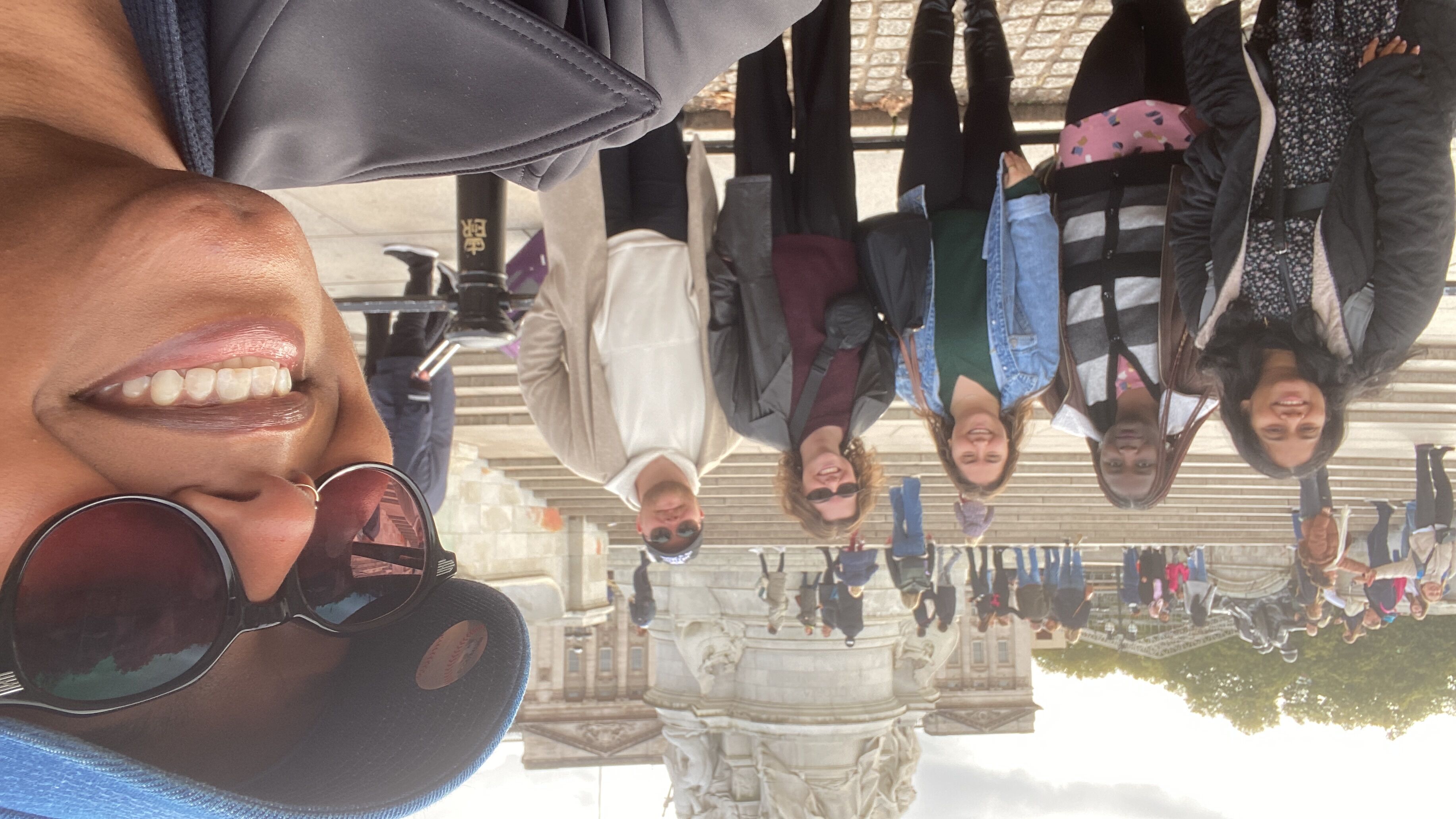 A group of master's students from St Mary's University enjoy a day out in London.