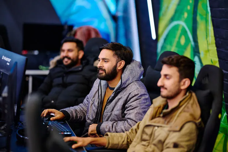 group of students playing in esports arena