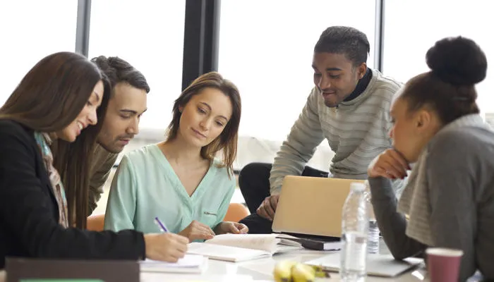 Students working together