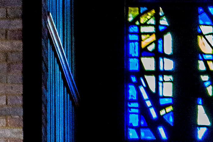 Stained glass chapel window