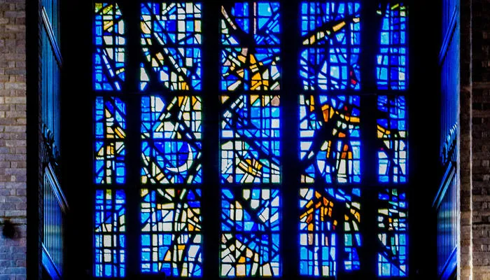 Stained glass chapel window