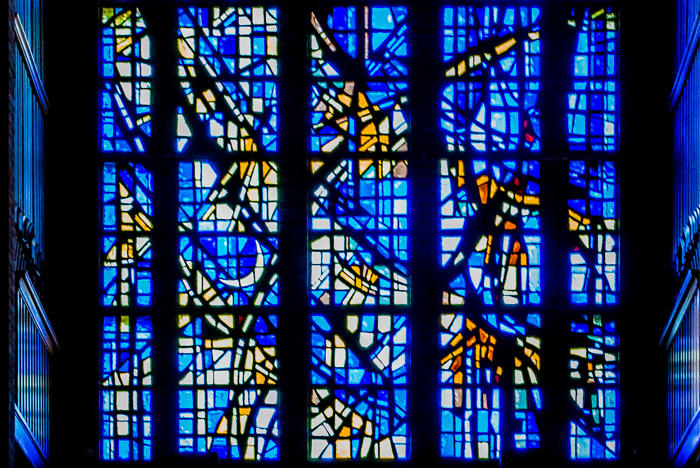 Stained glass chapel window