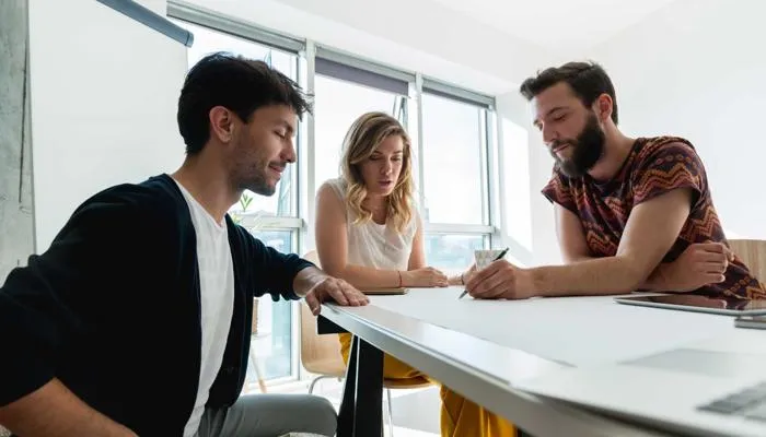People working in a meeting room