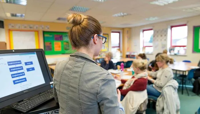 Students in education classroom