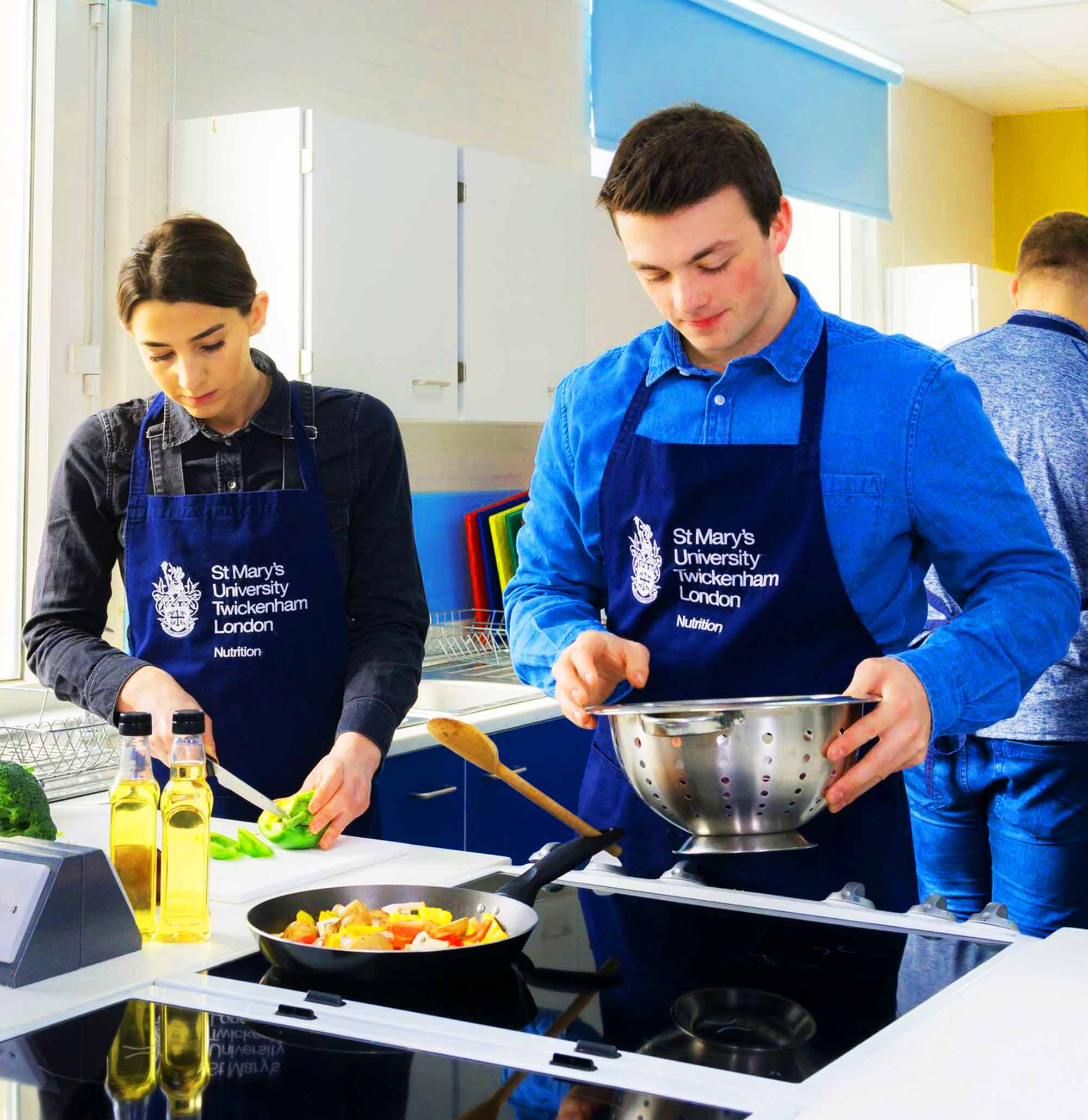 Students in the nutrition kitchen