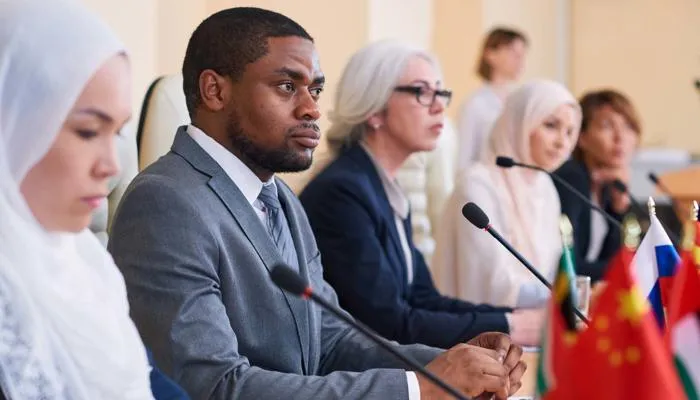 Diplomats at a conference