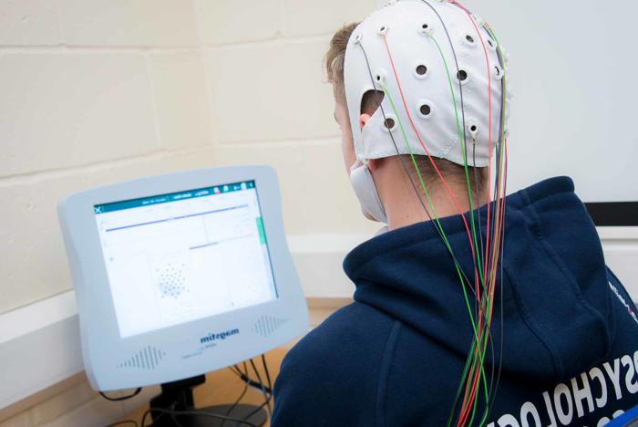 Student in a Psychology Research and Learning Suite