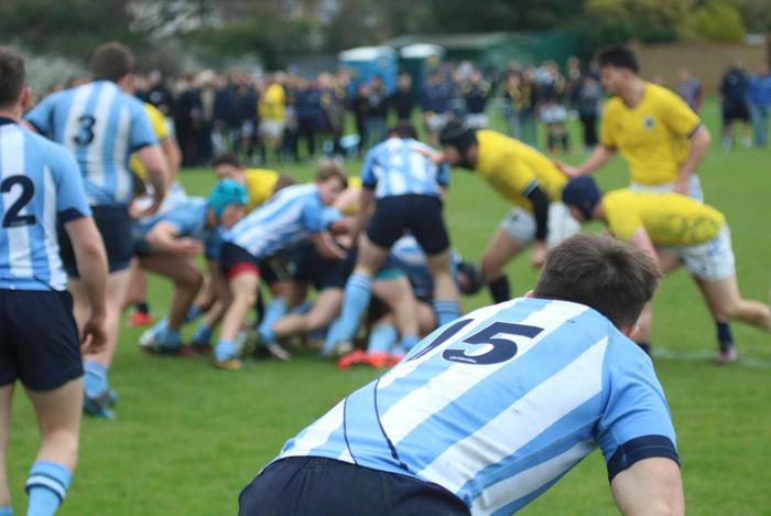 Students playing varsity rugby