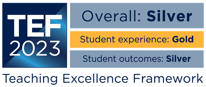 TEF 2023. Overall: silver. Student experience: gold. Student outcomes: silver.