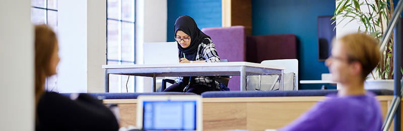 Students sat in the St Mary's library