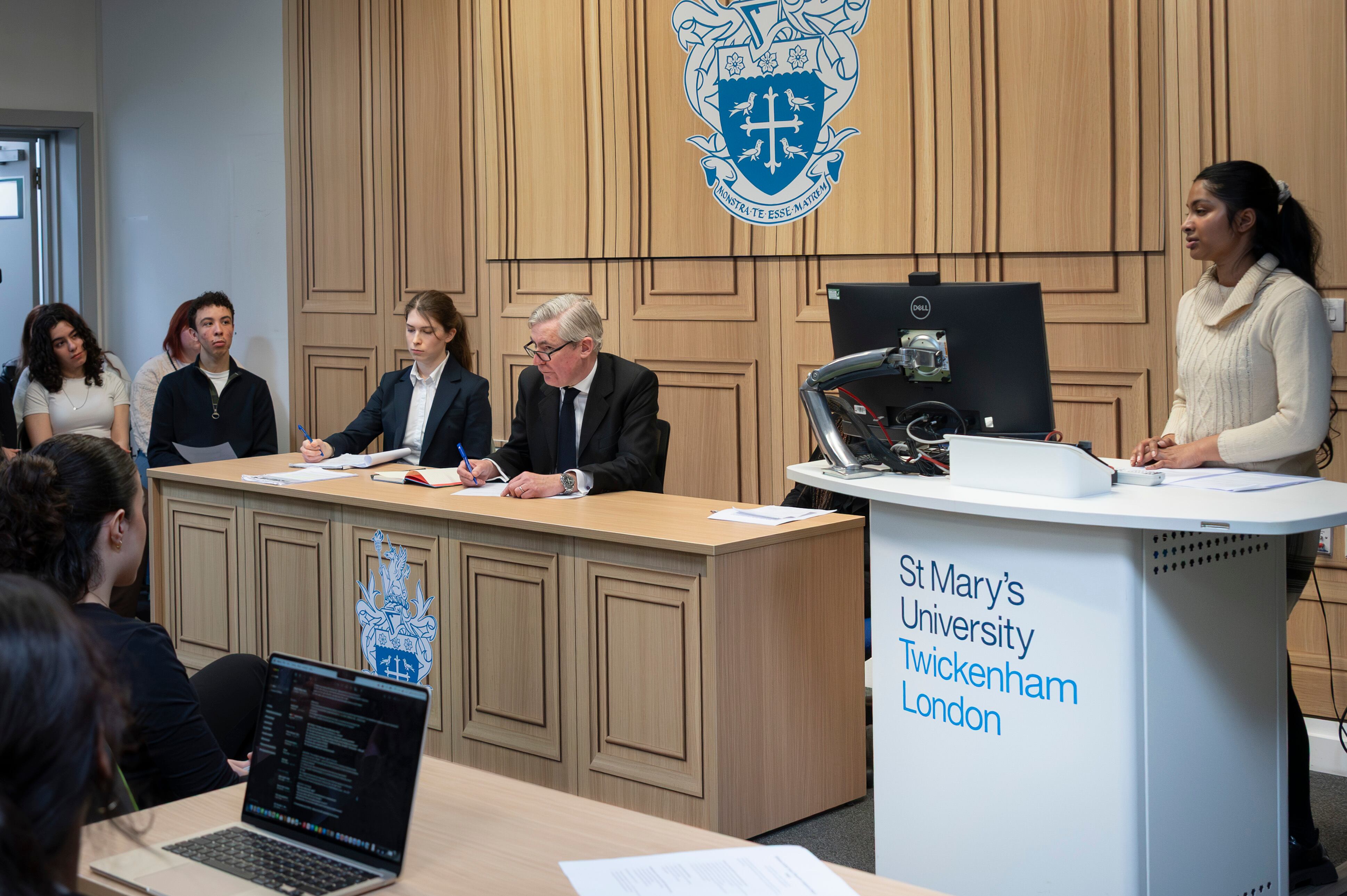 St Mary's law students in the moot court.