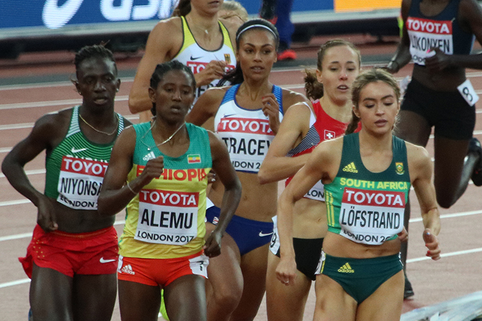 Adelle Tracey running in a race