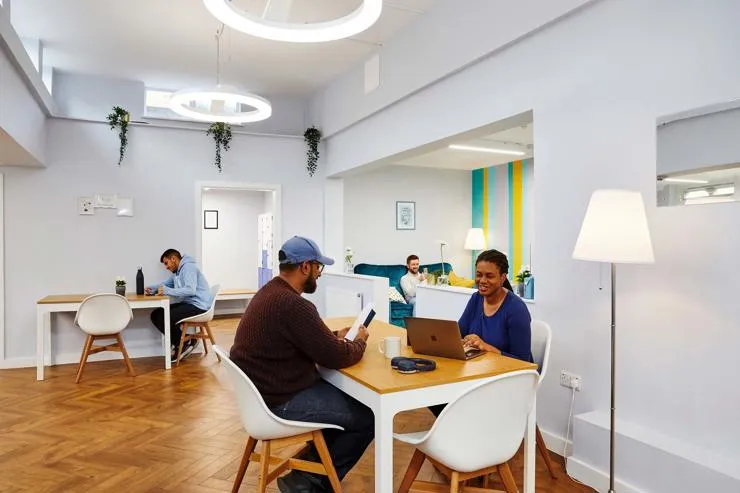 Students socialising in the commuter hub