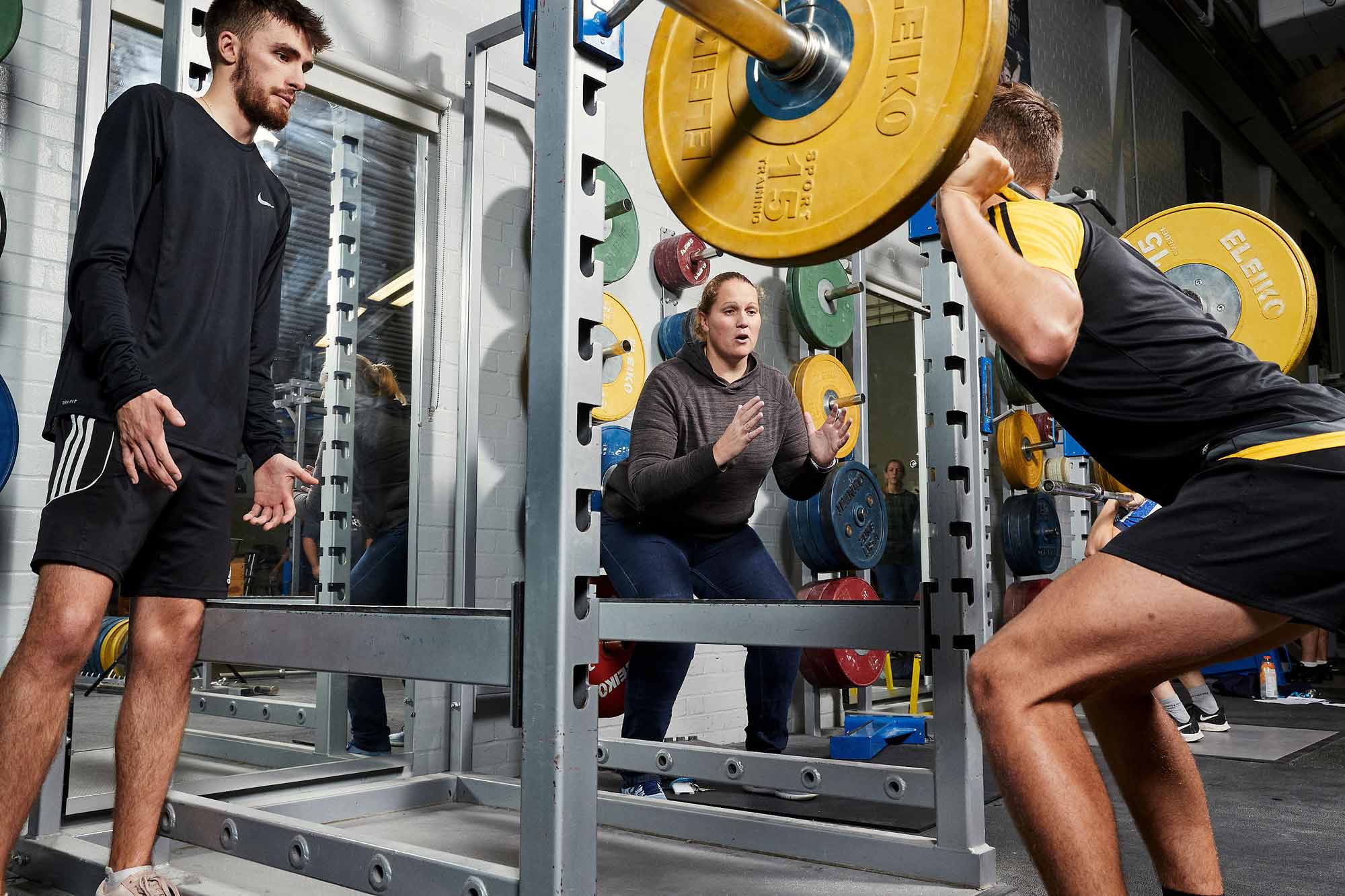 Students lifting in the PEC