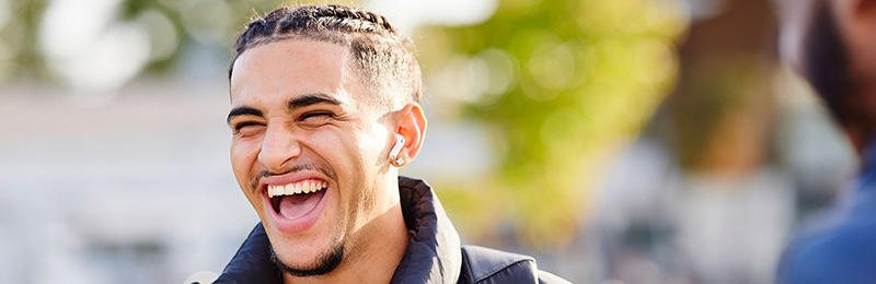 A student laughing