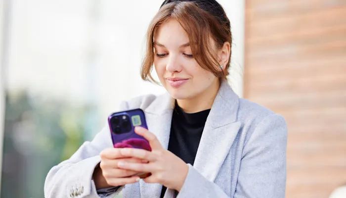 Student on phone