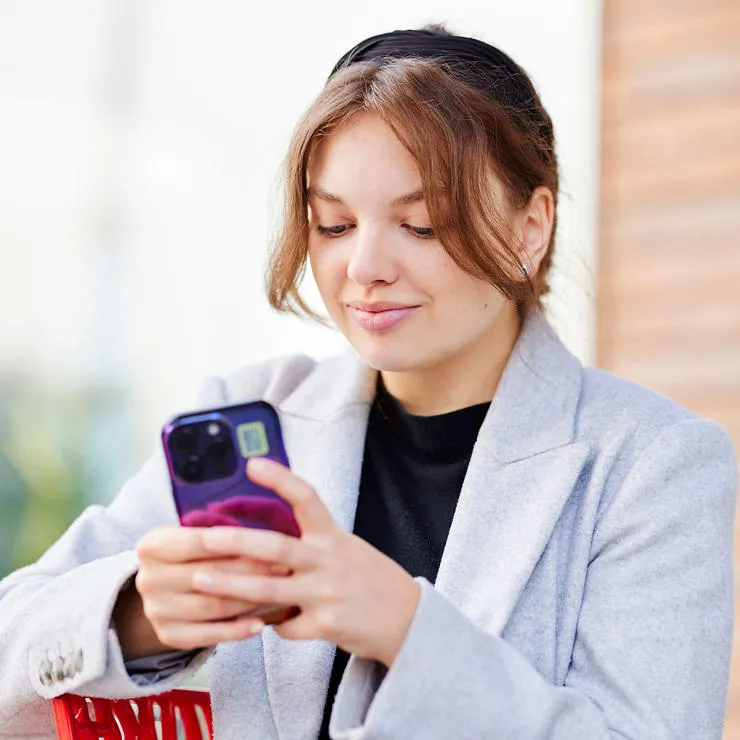 A student on their phone.