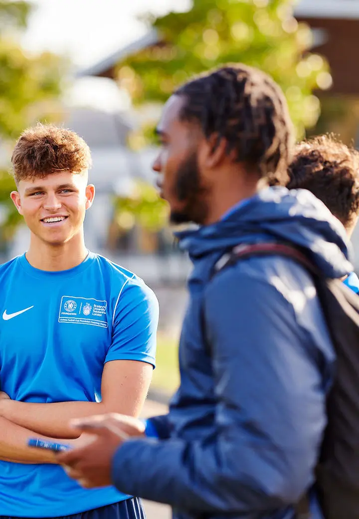 Student with friends