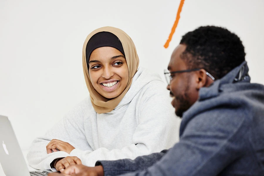 students working in REF