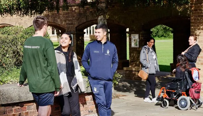 Students socialise on our historic campus.