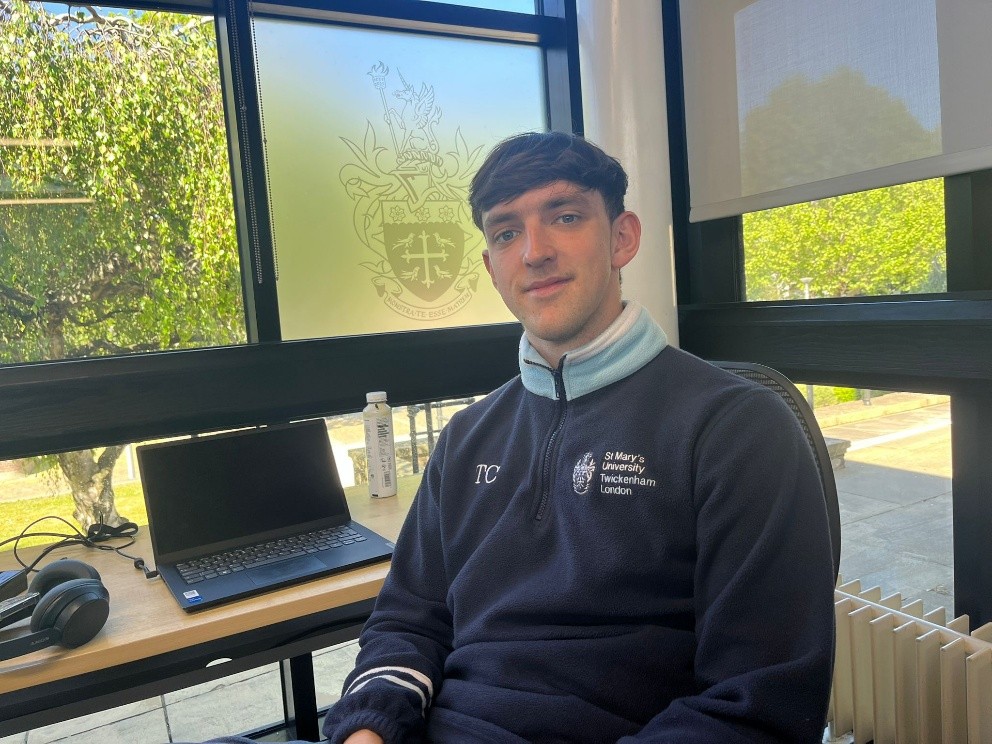 Tom, a St Mary's student who applied through Clearing.