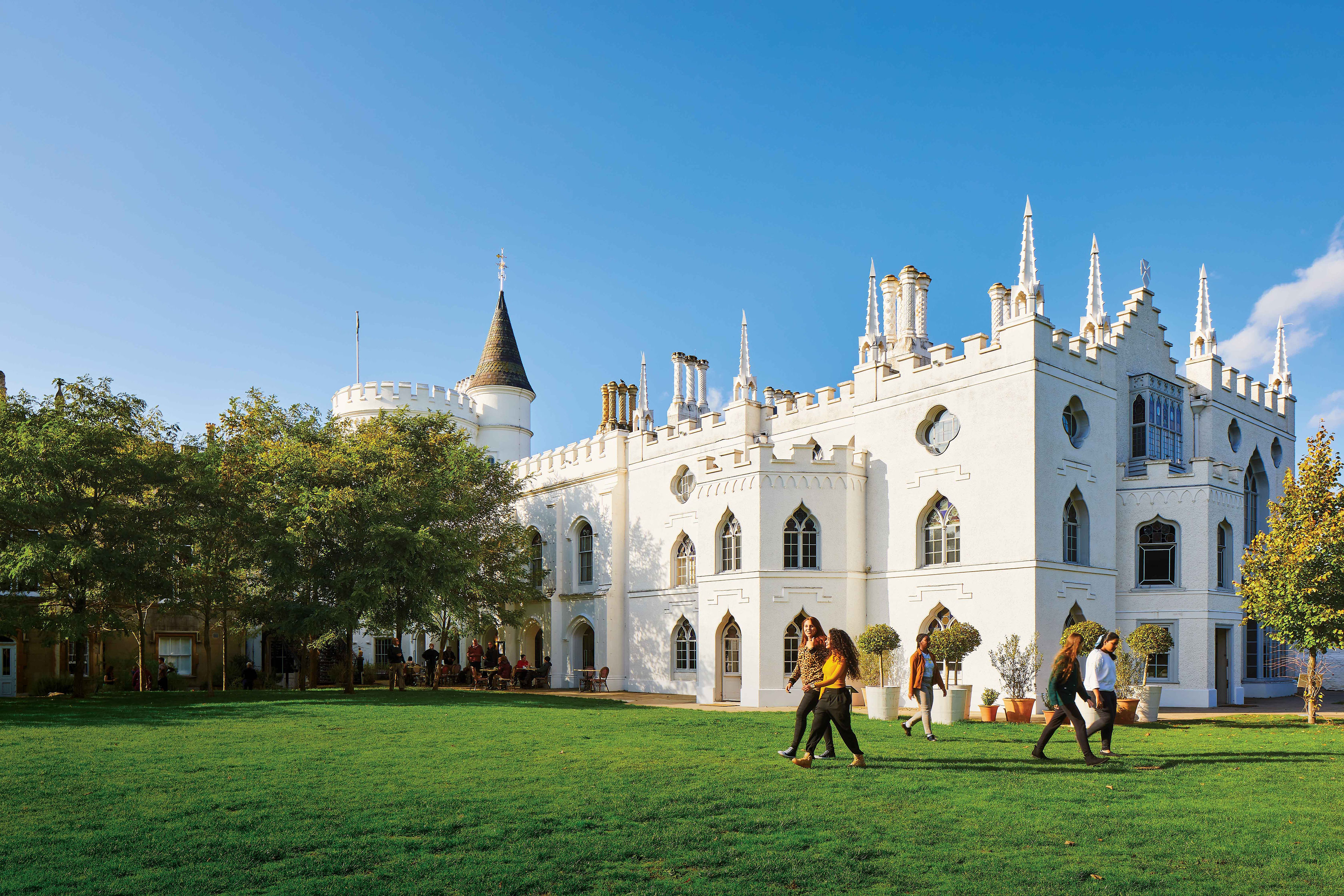 Strawberry Hill House with people in front