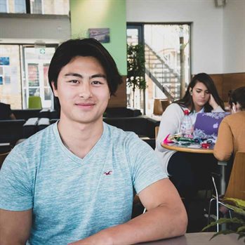 Student in the cafe