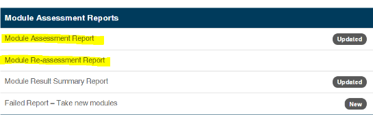 module assessment reports