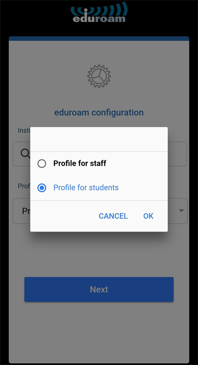 Select profile for student