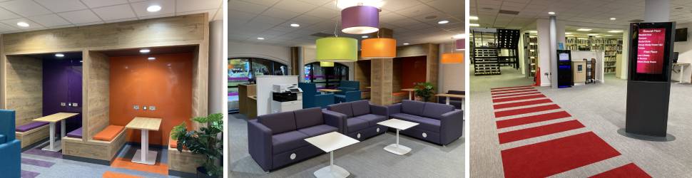 Images of the Student Hub area