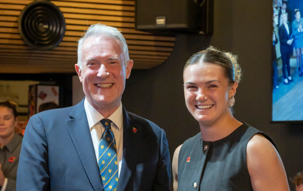 Ellie Kildunne and Prof Anthony McClaran