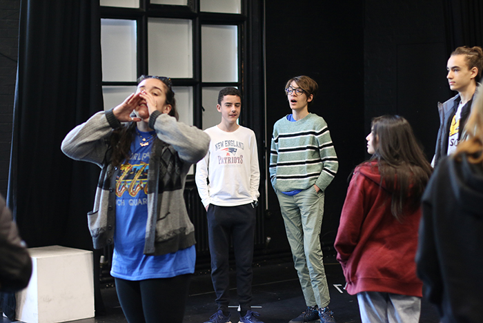 students taking part in national saturday club in drama studio
