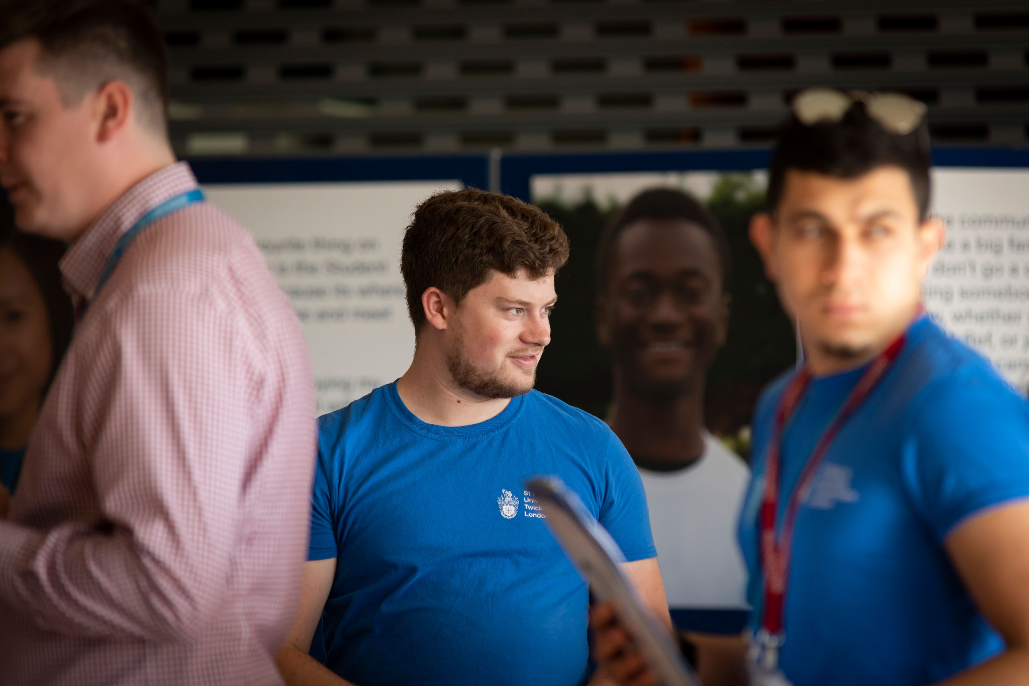 St Mary's University ambassadors manning stands on Open Day