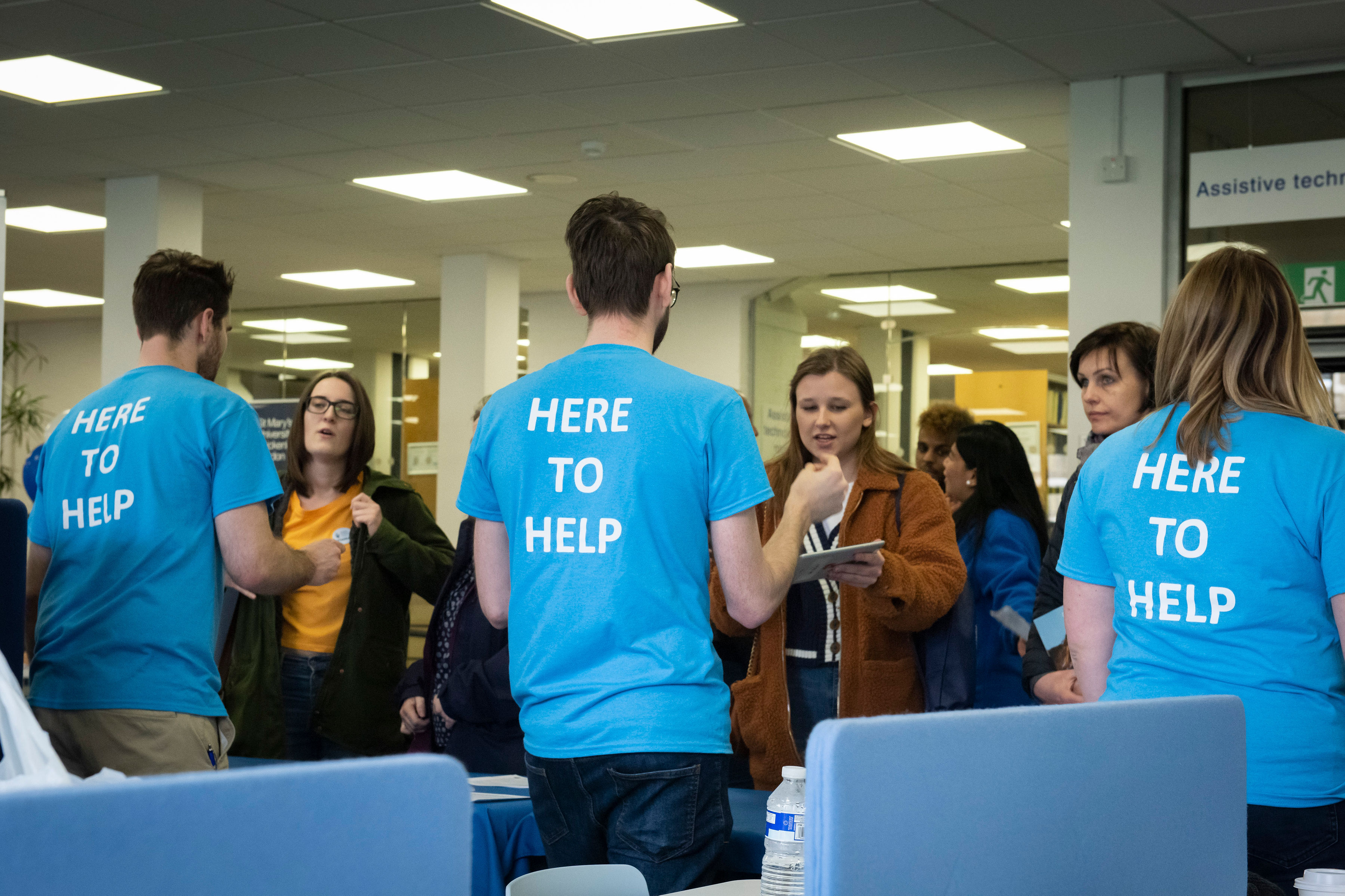The registration desk at St Mary's University Open Day