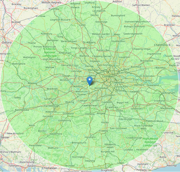 Commutable distance map