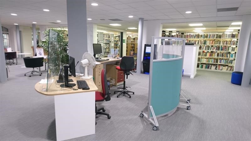 View of the Student Hub phase 1 from behind the reception desk