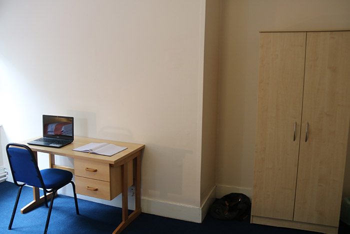 Desk area in a Waldegrave House single bedroom