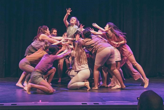 Dance club performing